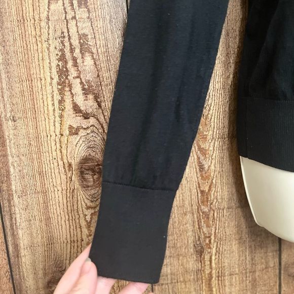 French Connection Sequin Fox Black Cotton Sweater - Picture 3 of 10